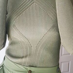 Elegant Olive Green Women's Top